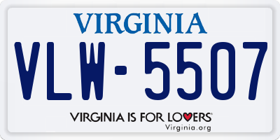 VA license plate VLW5507