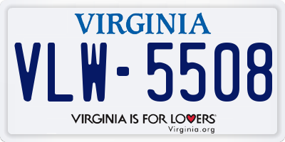 VA license plate VLW5508