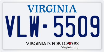 VA license plate VLW5509