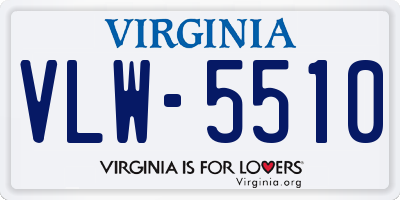 VA license plate VLW5510