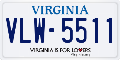 VA license plate VLW5511