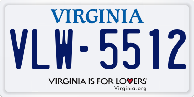 VA license plate VLW5512