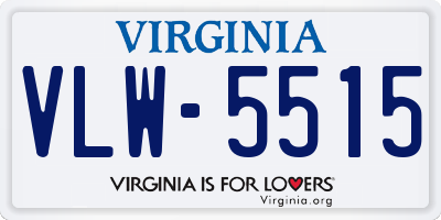 VA license plate VLW5515