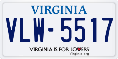 VA license plate VLW5517