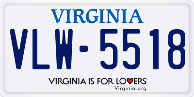 VA license plate VLW5518