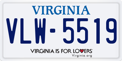 VA license plate VLW5519