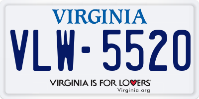 VA license plate VLW5520