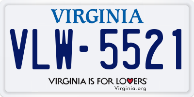 VA license plate VLW5521