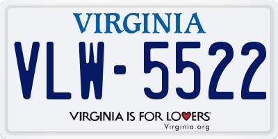 VA license plate VLW5522