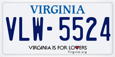 VA license plate VLW5524