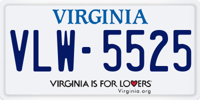 VA license plate VLW5525