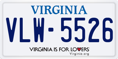 VA license plate VLW5526