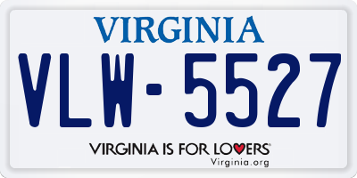 VA license plate VLW5527