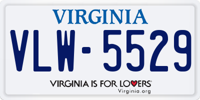 VA license plate VLW5529