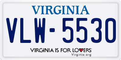 VA license plate VLW5530