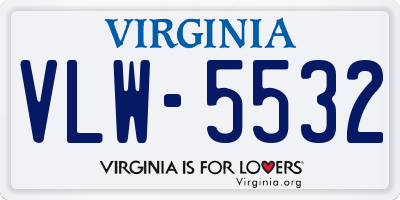 VA license plate VLW5532