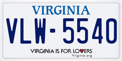 VA license plate VLW5540