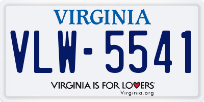 VA license plate VLW5541