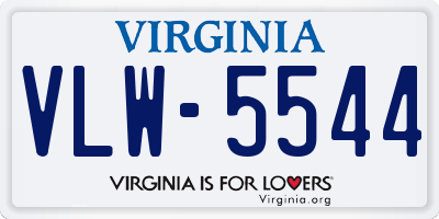 VA license plate VLW5544