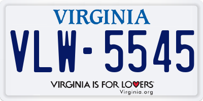 VA license plate VLW5545