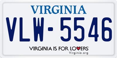 VA license plate VLW5546