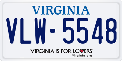 VA license plate VLW5548