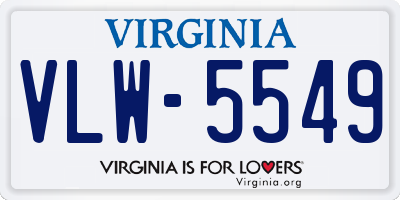 VA license plate VLW5549