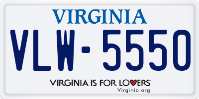 VA license plate VLW5550