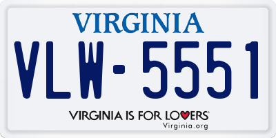 VA license plate VLW5551