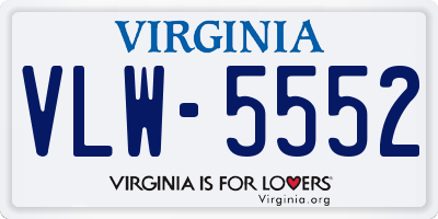 VA license plate VLW5552