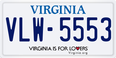 VA license plate VLW5553