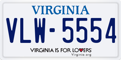 VA license plate VLW5554