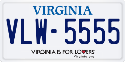 VA license plate VLW5555