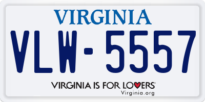 VA license plate VLW5557