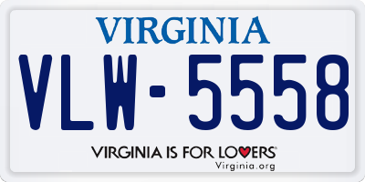 VA license plate VLW5558