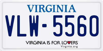 VA license plate VLW5560