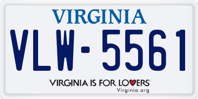 VA license plate VLW5561