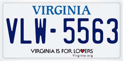 VA license plate VLW5563