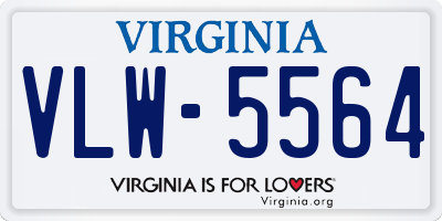 VA license plate VLW5564