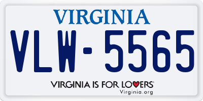 VA license plate VLW5565