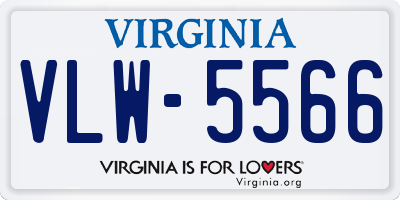 VA license plate VLW5566