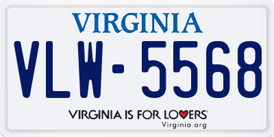 VA license plate VLW5568