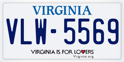 VA license plate VLW5569