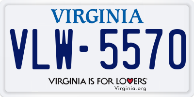 VA license plate VLW5570