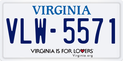 VA license plate VLW5571