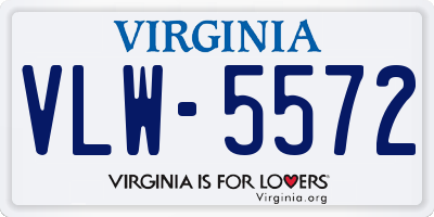 VA license plate VLW5572