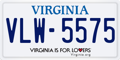 VA license plate VLW5575