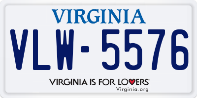 VA license plate VLW5576