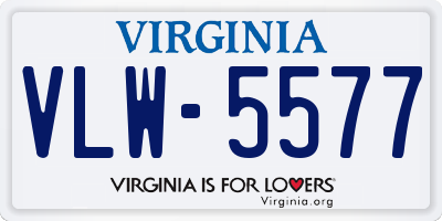 VA license plate VLW5577