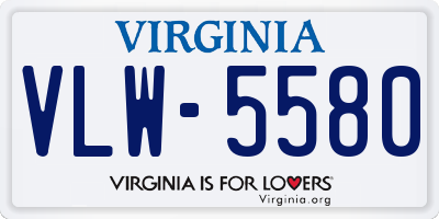 VA license plate VLW5580